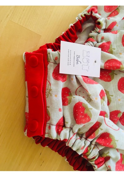Bebe Organik Muslin Bebek Tulumu Kırmızı - Ekru