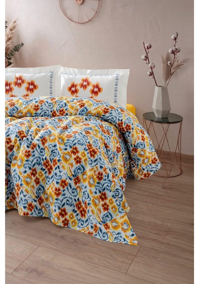 Beliz %100 Pamuk Çift Kişilik Pike Takımı 200x220 Mavi