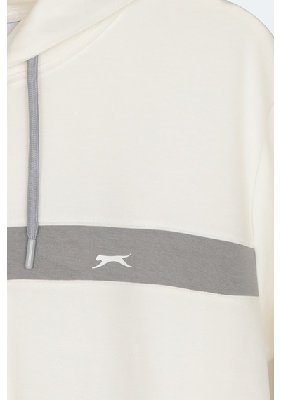 Slazenger Knotty I Kadın Kapüşonlu Cepli Ekru Sweatshırt