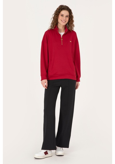 U.S. Polo Assn. U.s. Polo Assn. Kadın Sweatshirt 50314221-vr104 Koyu Frambuaz/dark Raspberry