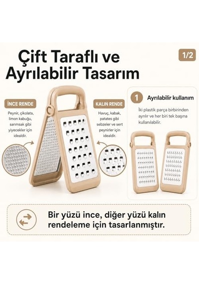 Taraflı Paslanmaz Çelik Rende Dikdörtgen Kaydırmaz Tabanlı Tutacaklı Paslanmaz Çelik Rende Diğer