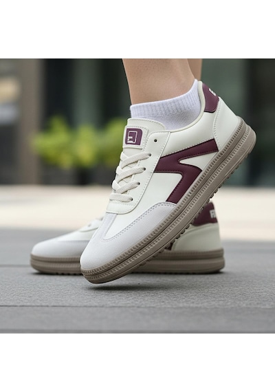 Ispartalılar 510 Hazır Taban Unisex Spor Ayakkabı Bağcıklı Rahat Sneaker Erkek Kadın Spor Ayakkabı Bej