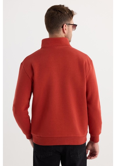 Tudors Unisex Relax Fit Rahat Kesim Pamuklu İçi Polarlı Yarım Fermuarlı Kırmızı Dik Yaka Sweatshirt-35171 Kırmızı Tudors Unisex Relax Fit Rahat Kesim Pamuklu İçi Polarlı Yarım Fermuarlı Kırmızı Dik Yaka Sweatshirt-35171 Kırmızı