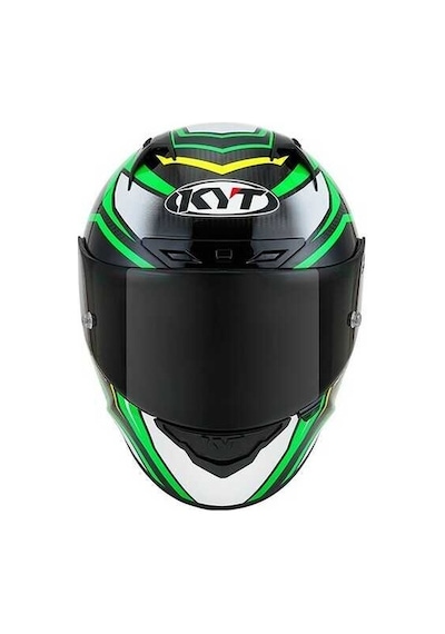 Kyt NZ-Race Carbon Strıde Kapalı Motosiklet Kaskı Beyaz - Siyah - Yeşil