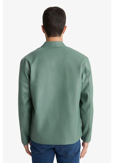 Defacto Su İtici Slim Fit Suni Deri Mont D8525ax26spkh458 Haki-kh458
