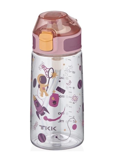Vagonlife Tkk T3002 500ml Pipetli Pembe Astronot Desenli Tritan Matara Diğer