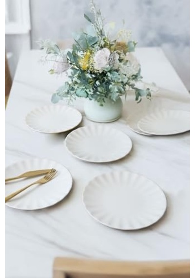 Beyaz Pasta Tabağı 22 Cm 6 Adet 004 Açık