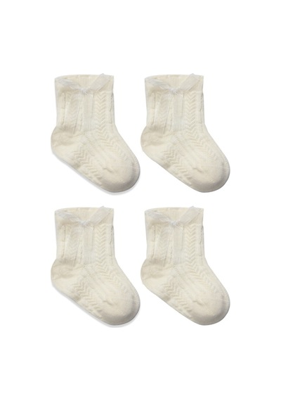 Erturkstore Fiyonklu Penye Soket Çorap 2li 10150 Naturel Çok Renkli