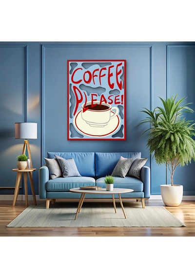 Coffee Please Kahve Tabelası - Metal Tablo - Dec0313 58 X 80 Cm Çok Renkli