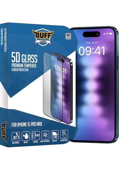 Buff Apple iPhone Uyumlu  15 Pro - 2x5d Ekran Koruyucu + Magsafe Kılıf + Lens Koruyucu Glass Şeffaf