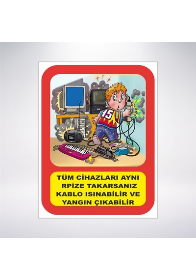 Tüm Cihazları Aynı Prize Takma 21x28 Arkası Sticker