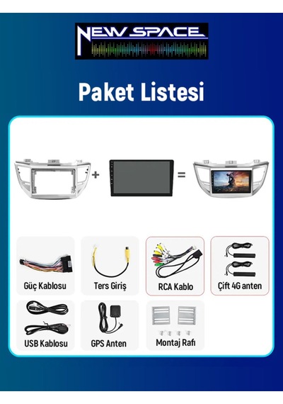 Hyundai Tucson 2gb Ram 32gb Rom Android Carplay Navigasyon Multimedya
