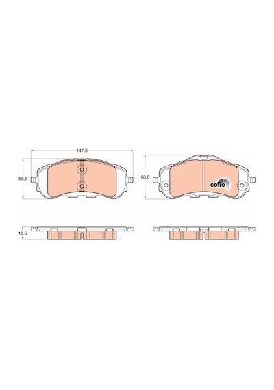 Ön Fren Balatası 147 Mm Peugeot P308 Cıtroen Berlıngo Opel Combo 13-