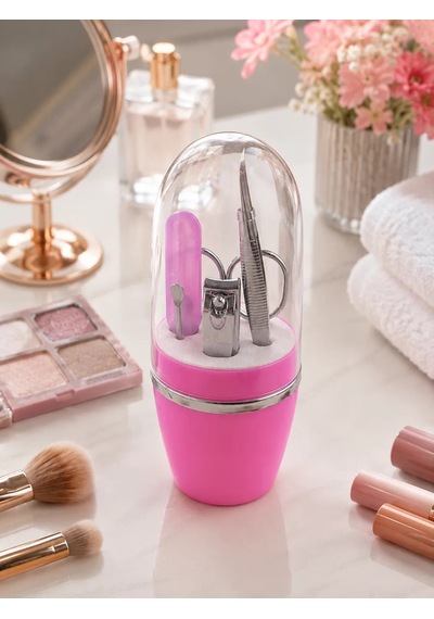 Pembe Manikür Pedikür Bakım Seti Cımbız Tırnak Makası Makas Törpü Mh-hs4252-9364