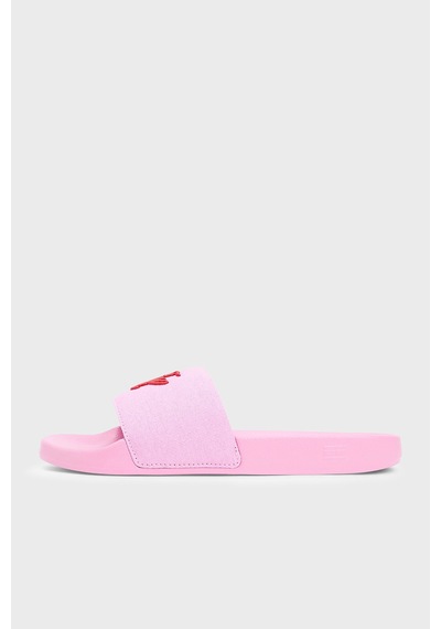 Tommy Hilfiger Logo Nakışlı Kanvas Terlik Bayan Terlik Fw0fw09286 Tor Pembe