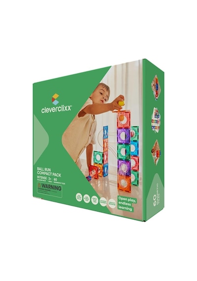 Cleverclixx Ball Run Compact Pack Manyetik Bloklar , Intense 60 Parça
