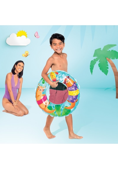 Intex Şeffaf Desenli Çocuk Yüzme Simidi Gök Mavisi 61cm 59242