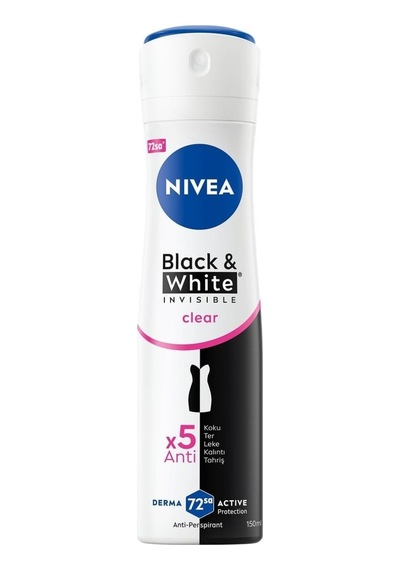 Nıvea Kadın Sprey Deodorant Black&white Invisible Clear 150 Ml - 7 Adet Tarı