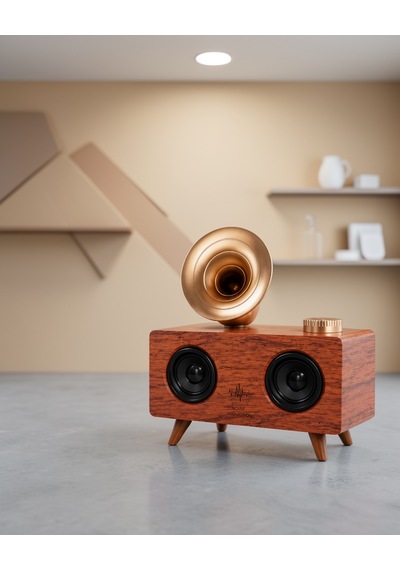 Retro Radyo Tasarımı Bluetooth Hoparlör Ahşap Renk 02003782