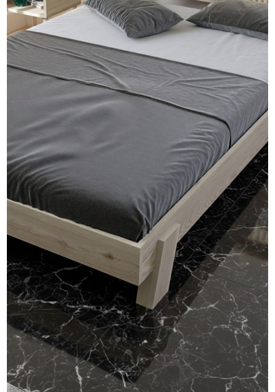 Renazzo Lotus New Masif Ahşap Karyola Vernik 180x200 Vernik - 180 X 200