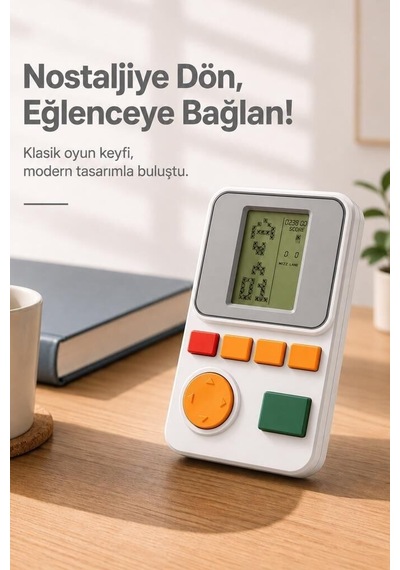 Oyun Kolu Atari Joystick Tetris Gameboy Gc011 Beyaz Çocuk Hediyesi Mini Konsol Nostalji Aleti