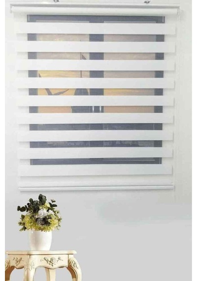 Beyaz Bambu Zebra Modern Perde 1.kalite Kumaş