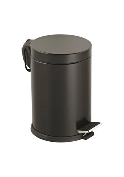 3lt Siyah Pedallı Metal Çöp Kovası Bx40