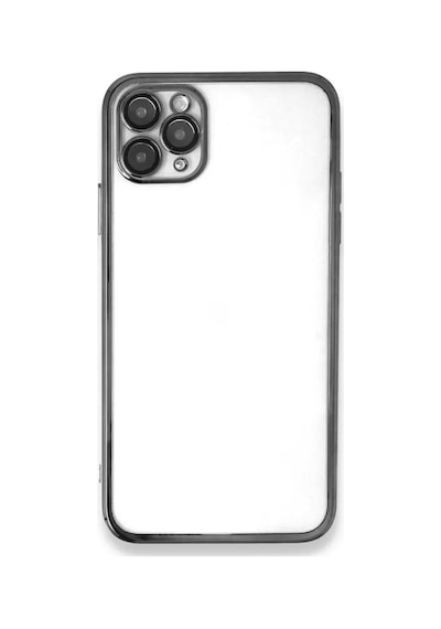 Apple iPhone Uyumlu 11 Pro Max Kılıf Lensli Silikon - Gümüş Çok Renkli