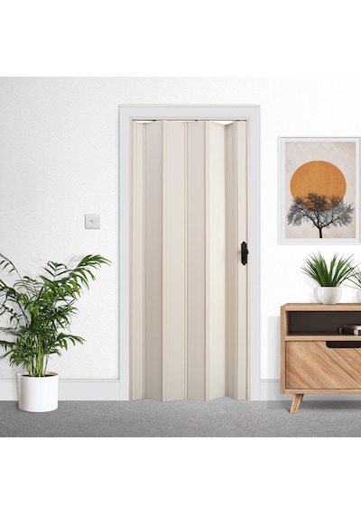 Faran Dekorasyon 87 x 230 Beyaz Renk Camsız Pvc Akordiyon Katlanır Kapı - FRNAKMODEL-113