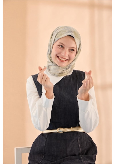 Silk Home Soft Eşarp 73095-08 Su Yeşili, Gri, Füme, Bej