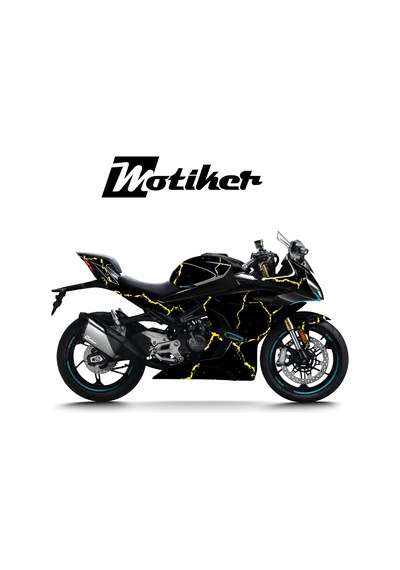 Cfmoto 450sr Kaplama Motosiklet Sticker Etiket Modeli Şimşek Desen