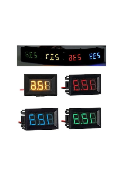 2 Kablolu 0.36 İnç Voltmetre, Dc2.4v-30v Ölçüm İçin
