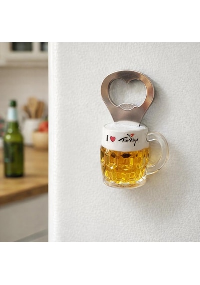 Magnet Şişe Açacağı Bardak Tasarımlı Buzdolabı Süsü Hediyelik Açacak
