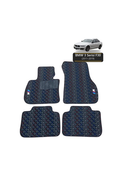 Oto Halı Paspas Bmw 3 Serisi F30 2011-2019 Uyumlu M Performance M Teknik Sport Kaymaz & Şık Tasarım - Tasarım 9