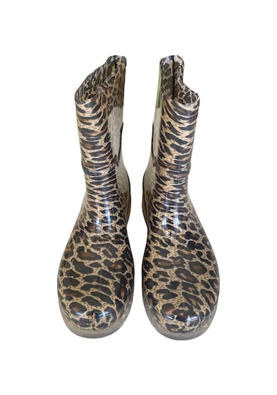 Bahçe Ve Yağmur Çiçekli Kadın Çizmesi 36-40 Leopar Leopar