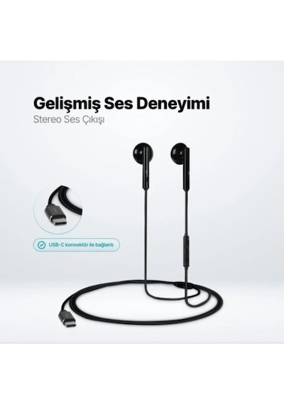 Typc-e Girişli Ttec Rio Usb-c Stereo Mikrofonlu Kulakiçi Kulaklık Siyah Uyumlu Diğer