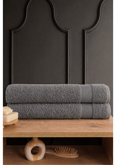 Blanc 2'li 70x140 Banyo Havlu Seti Havlu Banyo Havlusu I Hamam Seti I Çeyiz Havlusu - Antrasit