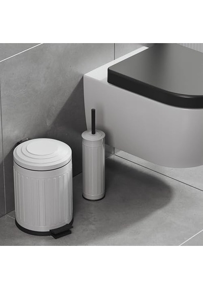 Midas Klozet Fırçası + Çöp Kovası 5 Lt -2 Parça Set, Mat Beyaz 35.22.89.01.04 Diğer