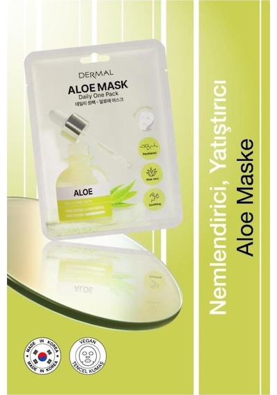 Dermal Kuru Ve Yorgun Ciltler Için Nemlendirici Ve Canlandırıcı Aloe Kore Maskesi 23 Gr 3 Adet