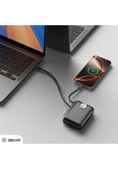 Dexim 10.000 Mah 45w Lightning Type-c Kablolu Hızlı Taşınabilir Güç Kaynağı Çok Renkli