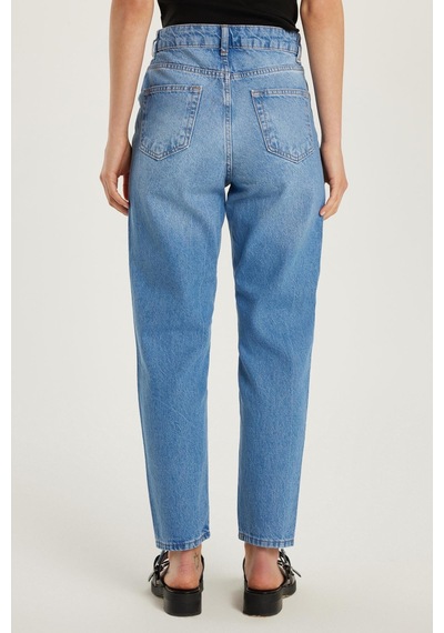 Tudors Kadın Regular Fit Boru Paça Mavi Jean Kot Pantolon-34151 Mavi