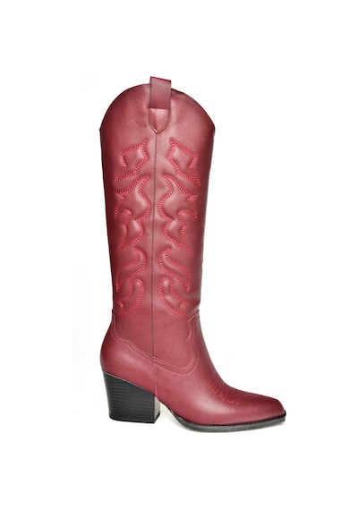 Fox Shoes T296815009 Bordo Kovboy Model Kadın Çizme Bordo-suni Deri Bordo