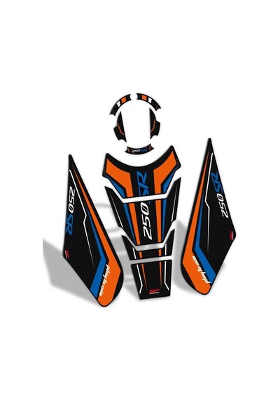 Gp Kompozit Cf Moto 250 Sr 2020-2024 Uyumlu Tank Pad Seti Turuncu-mavi