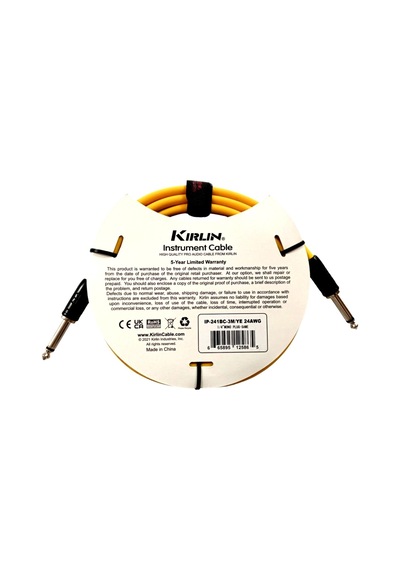Kirlin Ip-241ye Gitar Kablosu 3 Metre Enstruman Kablosu Sarı 24 Awg Pro Audio Cable