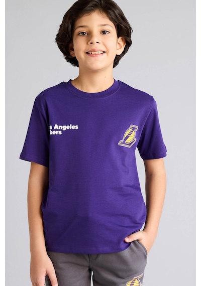 Defacto Nba Los Angeles Lakers New Regular Fıt Bisiklet Yaka Kısa Kollu Tişört Erkek Çocuk G7613a826smpr299 Mor-pr299