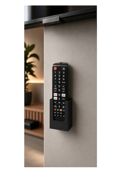 Veriqo 3d 2'li Duvar Kumanda Standı Tv Kumanda Askılığı Kendinden Yapışkanlı Kumanda Tutucu Siyah