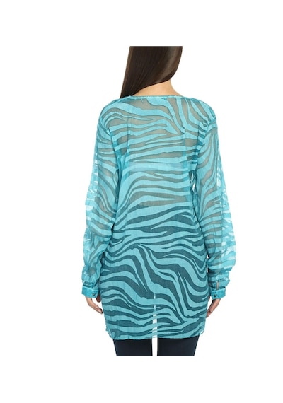 Bulalgiy Kadın Turkuaz Ipek Plaj Tunik - Bga005952