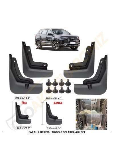 Chery Tiggo 8 Paçalık Ön Arka Tozluk Set