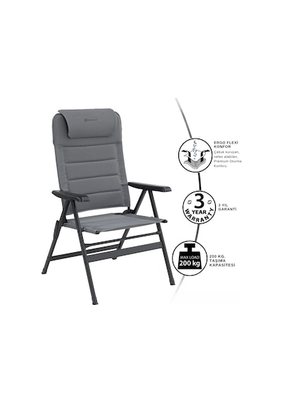 Outwell Grand Canyon Premium 7 Kademeli Ultra Konforlu Doğa Sandalyesi Gri