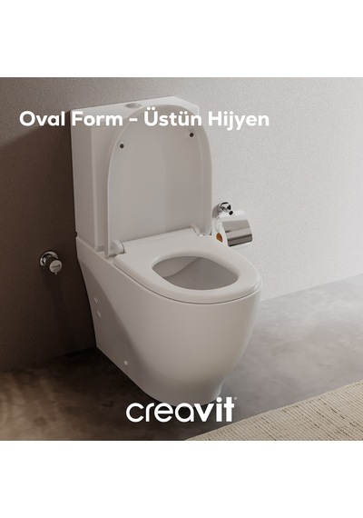 Creavit Mare Rim-off Duroplast Yavaş Kapanan Klozet Kapaklı Beyaz Set